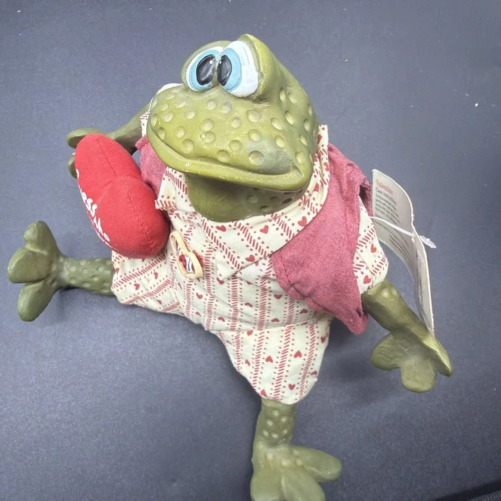 Valentino Frog Shelf Sitter Russ Berrie Kathleen Kelly's Frog 422L‎ With Tag VTG